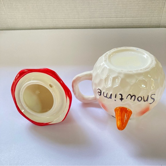 Snowman Snowtime 3D Coffee Mug Cup with Lid Carrot Pointy Nose Holiday 15 oz - Picture 8 of 11